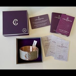 Charriol Forever Bangle with Rose Gold PVD Stainless Steel Cable 2mm NWT